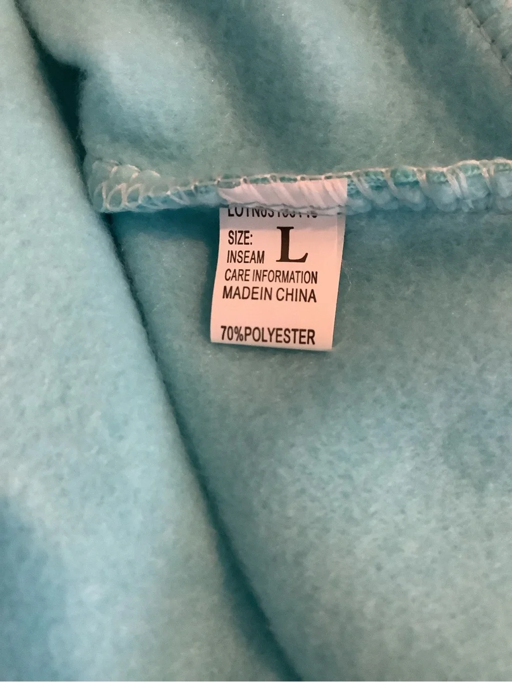 Light Aqua Plush Hoodie - Large